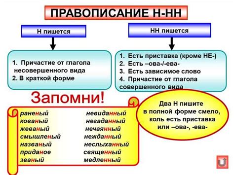 Правила написания с двумя "н"