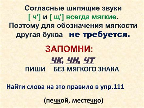 Правило написания без мягкого знака