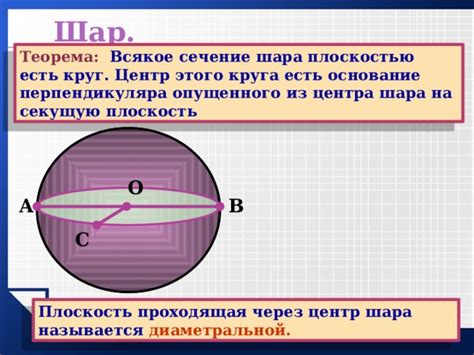 Практическое применение сечения шара через центр круга