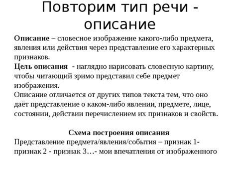 Представление и описание