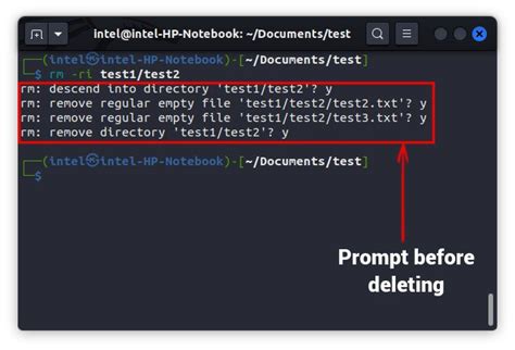 Предупреждение и осторожность при удалении каталогов в Linux