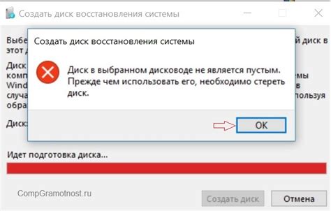 Предупреждение о невозможности восстановления