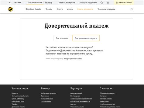 Преимущества доверительного платежа Билайн