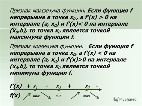 Признаки максимума