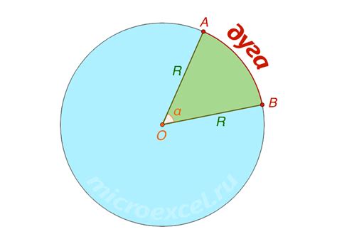 Применение геометрических методов для нахождения дуги через радиус