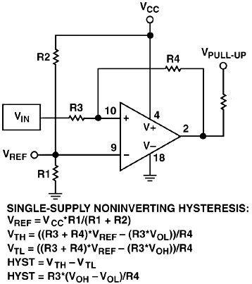 Применение гистерезиса в компараторе