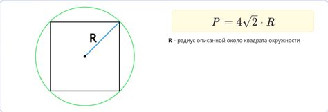 Примеры вычисления периметра квадрата через радиус