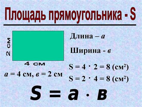 Примеры вычисления площади прямоугольника