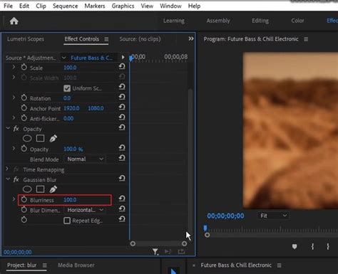 Примеры использования эффекта размытия в Adobe Premiere