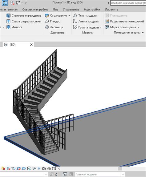 Примеры ограждений на лестнице в Revit