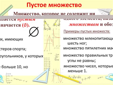 Примеры пустых множеств