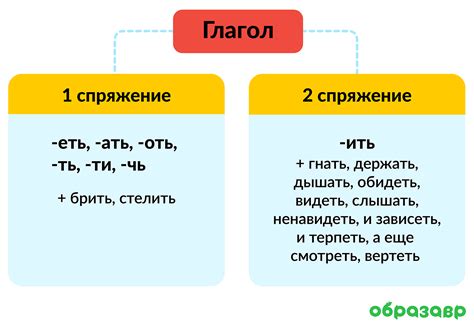 Примеры спряжения глагола