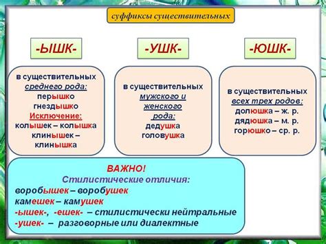 Примеры существительных с суффиксом -иц