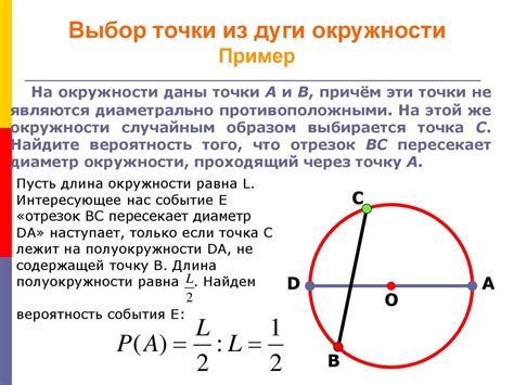 Пример расчета дуги опорной окружности