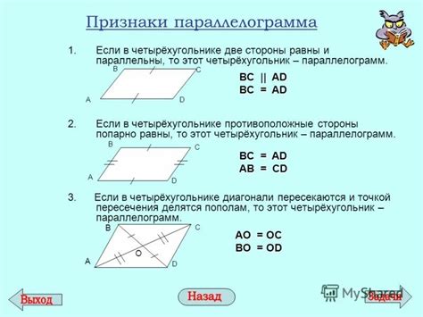 Причины параллельности противоположных сторон