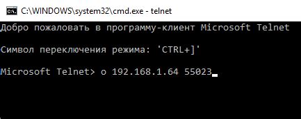 Проверка доступа к telnet серверу