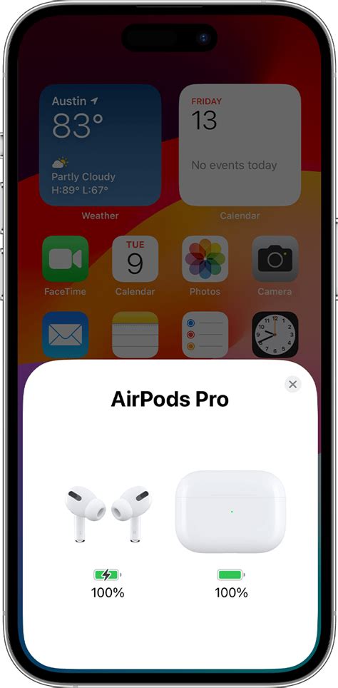 Проверка заряда AirPods