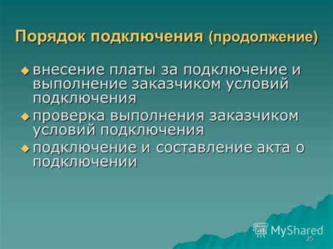 Проверка условий подключения