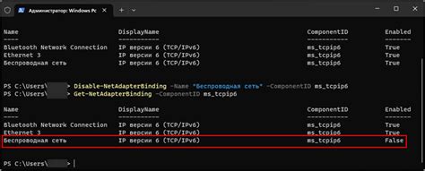 Проверка успешного отключения IPv6