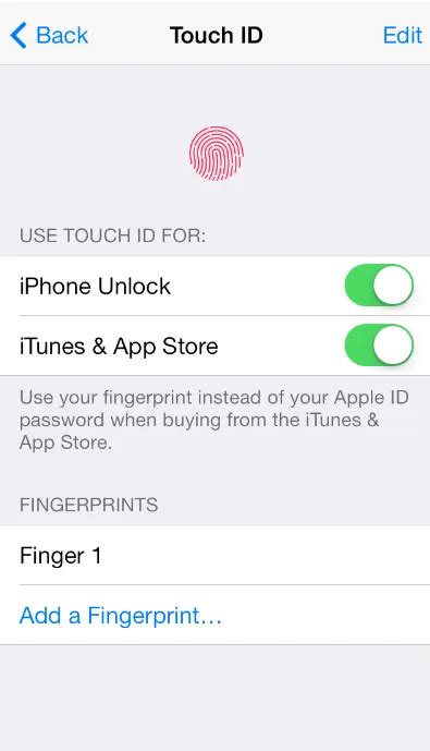 Проверка Touch ID