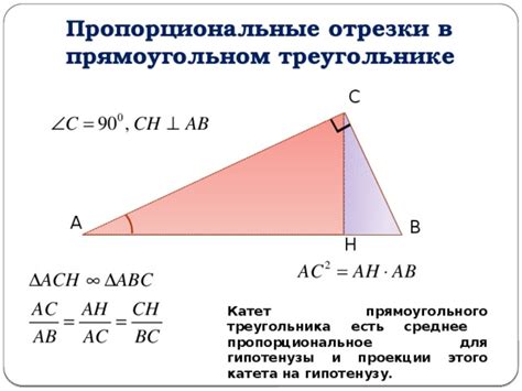 Проекция в прямоугольном треугольнике