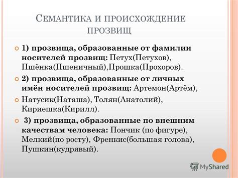 Происхождение прозвищ