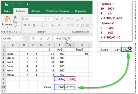 Простая формула для вычисления суммы в Excel