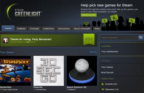 Прохождение Steam Greenlight