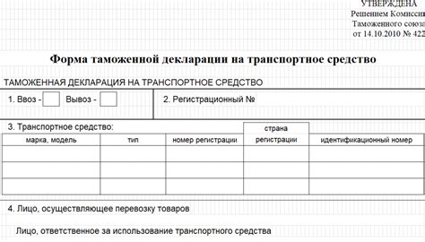 Процесс оформления Таможенной декларации