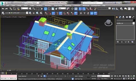 Процесс построения дома в 3D Max