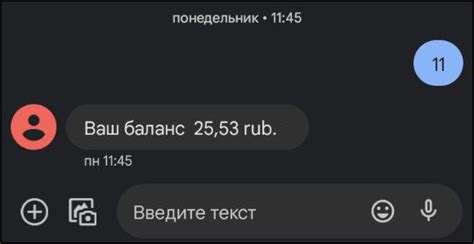 Процесс проверки баланса с помощью SMS