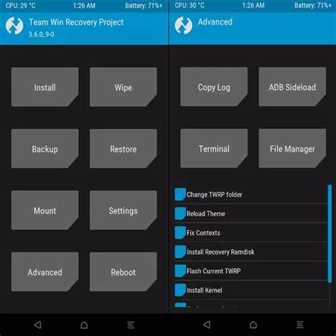 Процесс прошивки apk-файла через twrp