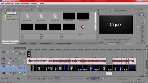 Работа с проектом в Sony Vegas