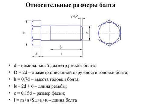 Размеры и формы болтов для литья