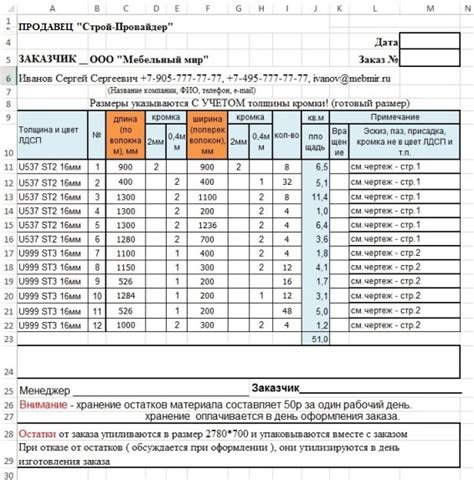 Распил ЛДСП с учетом измерений