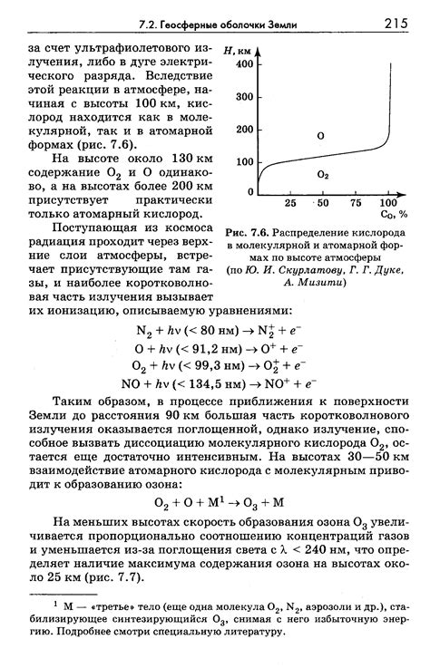 Распределение кислорода