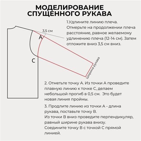 Распределение петель для спущенного рукава