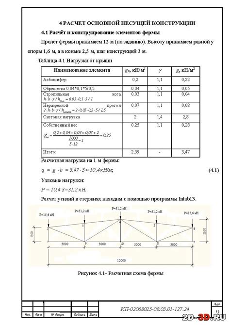 Расчет и изготовление основной конструкции