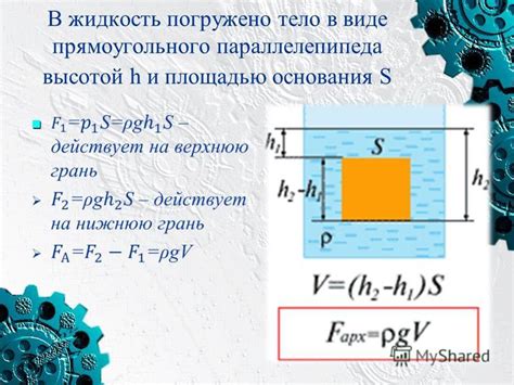 Расчет объема погруженной части тела с использованием архимедовых весов