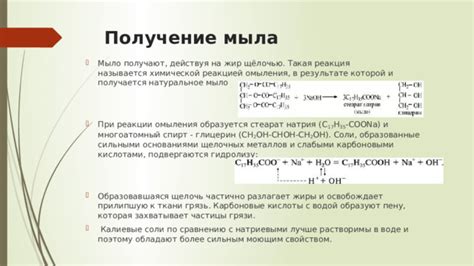 Реакция мыла с водой