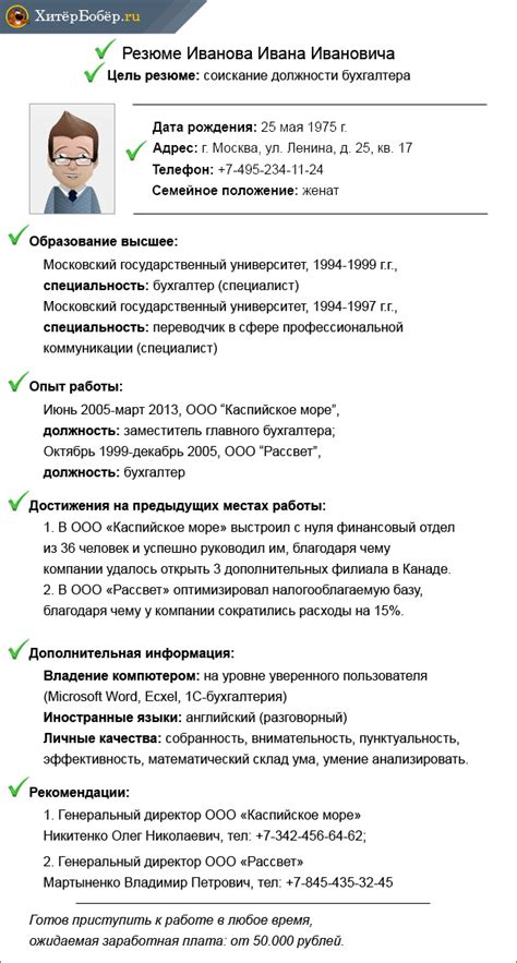 Рекомендации по оформлению резюме на телефоне