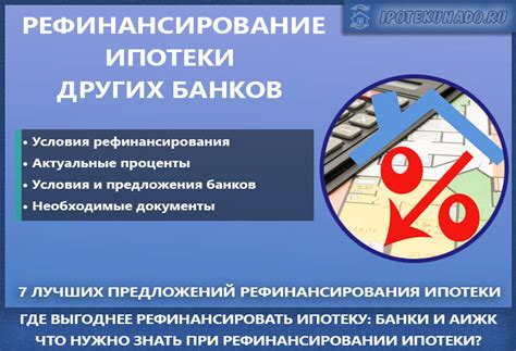 Рефинансирование ипотеки: выгодная возможность для снижения платежей