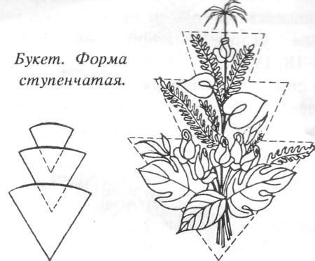 Рисование основной формы букета