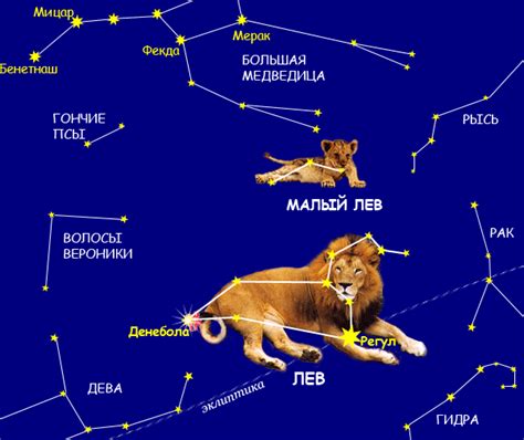 Рисуем схему соединения точек созвездия льва