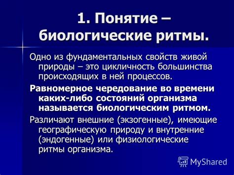 Ритмы природы и внешние условия