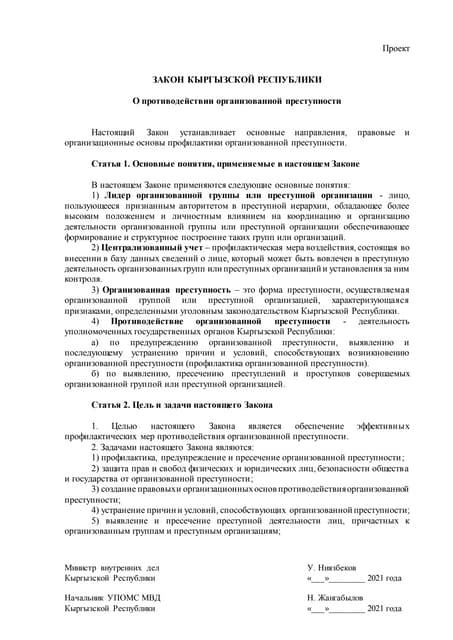 Роль государства в противодействии организованной преступности