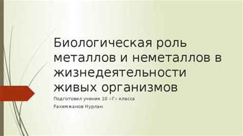 Роль металлов и неметаллов в промышленности и науке