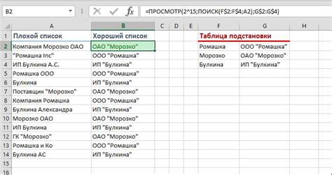 Руководство по использованию таблицы значений