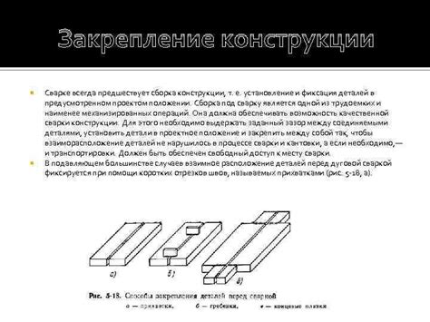 Сборка и фиксация частей