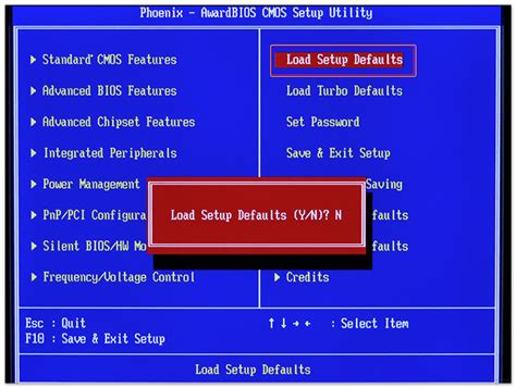 Сброс настроек HDD в BIOS: